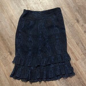 ANN TAYLOR/LOFT FLORAL RUFFLE CHIFFON SKIRT  (4)